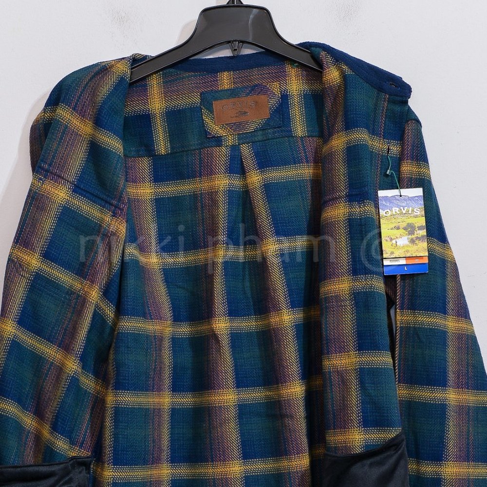 Orvis Men’s Flannel Shirt  IN GREEN - Picture 7 of 7